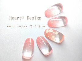 ハートホロアート2本付きグラデ