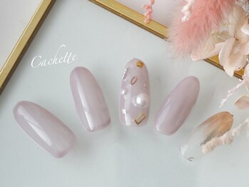 カシェット(Cachette)/シンプルビジューネイル￥7900