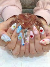 エスフィーネイルサロン ブリーユ(Esfy nailsalon Brille)/水色とピンクネイル