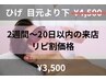 リピ割価格　「2w～20日以内来店の方　¥4.500→¥3.500税込