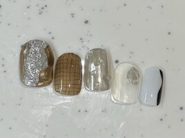 箔ブラウンチェックアート¥9000