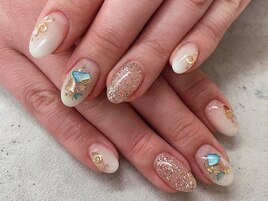 (中原)白グラシェルネイル