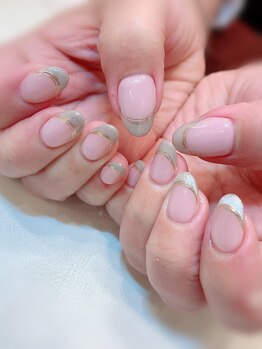 ハーティーネイル hearty nail 溝の口店/マグネットフレンチネイル