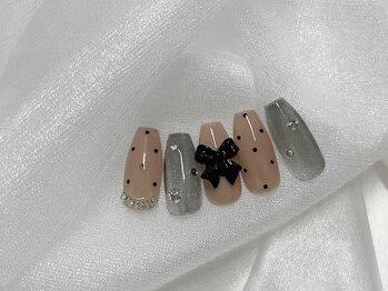 プティ アイビューティ 京橋店(peTiT eyebeauty)/リボンネイル ドットネイル 春
