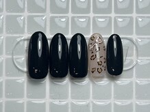 ジョアネイル(JOA Nail)/黒/レオパード/リボン