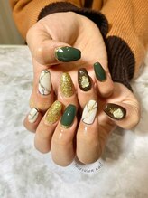 トータルビューティーローズ(Rose)/秋大理石ネイル