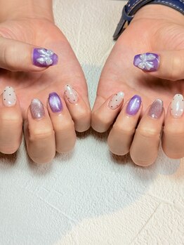 リボン×ドット