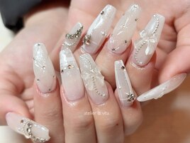 スカルプ　キルティング　リボン