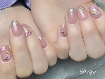 デイジー 藤沢(Daisy)の写真/ショートネイルでもおしゃれにアート!人気No.1の押し花ネイルで感じる四季の移ろいを*