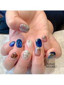 ノーム ネイル(NO-MU)/ネイビー×ゴールド