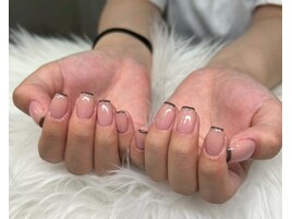 細ラインフレンチ/秋ネイル