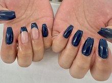 ディーネイル 池袋(D-nail)/【稗田】ネイビーフレンチネイル
