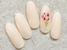 チェリーズネイル(Cherrys Nail)/春 シンプル 押し花ネイル
