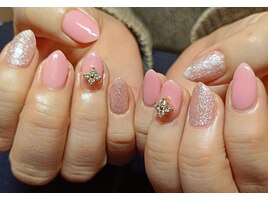 ピンク/ワンカラー/春ネイル