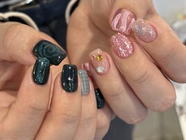 ピンク×グリーン