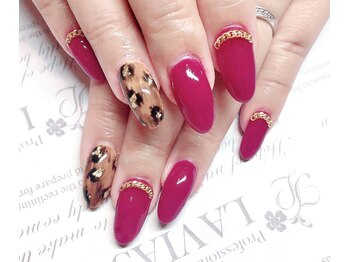 プロフェッショナル ネイルサロン ラヴィアス(LAVIAS)/スカルプ☆ワンカラ-＋アート2本