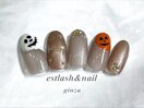 ハロウィンおばけネイル