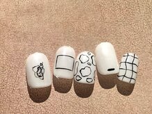 ゆびノさき/黒白アート