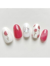 春　チューリップ　ミラー　花