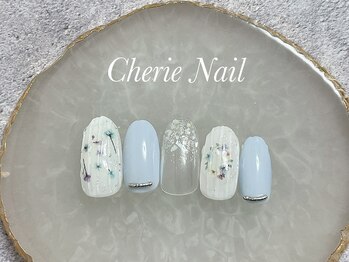 シェリーネイル(Cherie Nail)/ぷっくりクリア×フラワーネイル