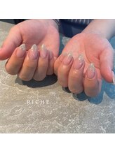 リッシュ(RICHE)/透け感ピンク×フラッシュラメ