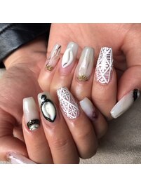 スカルプ★ペイント×グレージュ