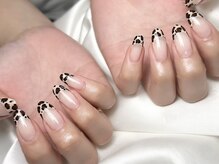 ヒールネイル(heal nail)/ひょう柄french.