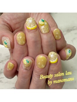 ラウ バイ マノマノ(lau by manomano)/レモンアートジューシー夏ネイル