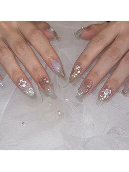 サマーネイル BLUE×BROWN