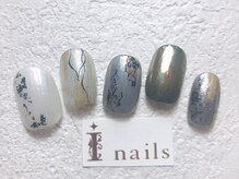 アイネイルズ 梅田店(I nails)/ミラー＆箔デザイン￥8200
