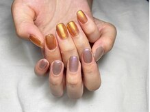 ユージューネイルルーム(UJU nail room)/バイカラーミラーワンカラー