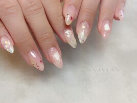 押し花 桜ネイル ホロ