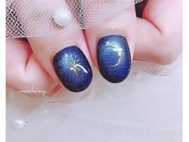 ＊宇宙マグネット×星空ネイル＊