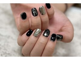 シルバー×ブラックネイル