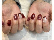 ラズワルド(Lazward)/深め＊ボルドーハートホロネイル