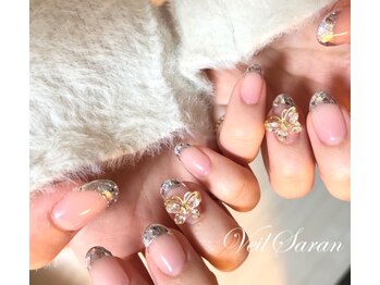 ヴェールサラン(Veil Saran)/ガラスフレンチon蝶々