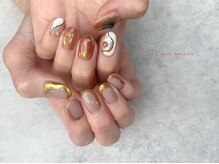 ネイルメゾン 梅田(NAIL MAISON)/ブラウンミラーメタリックくすみ