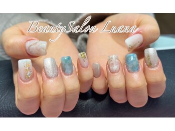 ルアナ(Luana)/秋ネイル/大理石/シェル/ミラー