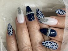 ワンフォアスマイル 北谷店(One for smile)/レオパード×ミラーネイル