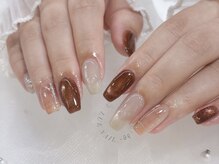 リュエネイル 都立大学(LUE NAIL)/brown magnet×check
