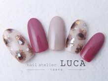 ネイルアトリエルカ(nail atelier LUCA)/W-246 大人上品白べっ甲ネイル