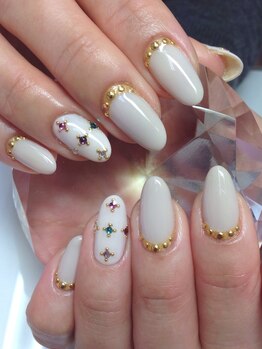 ネイルサロン パピヨン(Nail Salon Papillon)/カラフルストーンネイル