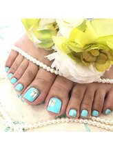 ネイルミュージアム(Nail Museum)/【夏】ビジューフットネイル
