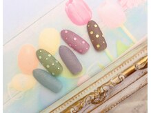 ネイルサロン&スクール ジーナ(GINA)/くすみカラフルドットネネイル