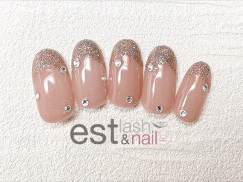 エストラッシュアンドネイル 銀座店(est lash&nail)/フラッシュラメフレンチネイル