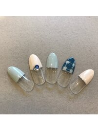 チェック柄ネイル