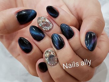 ネイルズアリー 立川店(Nails ally)/マグネット×ストーンうめつくし