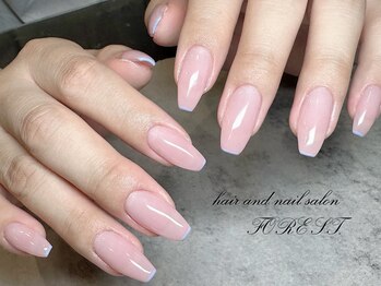 フォレスト(FOREST Hair&Nail)/シアピンク×ブルー先端フレンチ