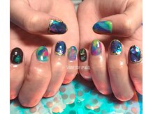 サニーサイドアップ ネイル(Sunny SideUp nail)/Marble Colorful art.