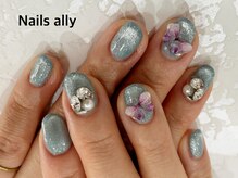 ネイルズアリー 立川店(Nails ally)/ギャラクシー×バタフライネイル